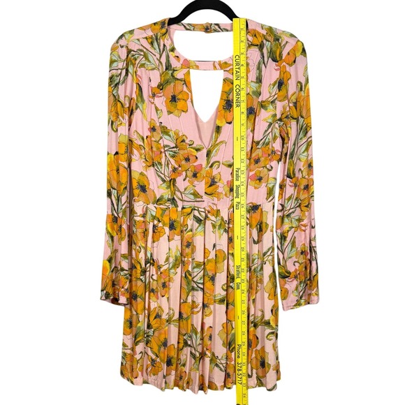 Free People, We the Free Tegan Printed Mini Dress, Long Sleeve Mini Dress Size 4 - Picture 7 of 11